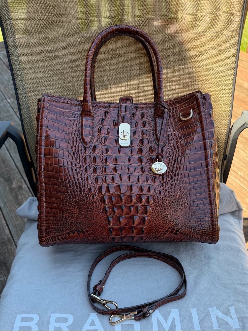 Brahmin NAKITA Satchel Handbag in MELBOURNE PECAN